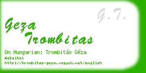 geza trombitas business card